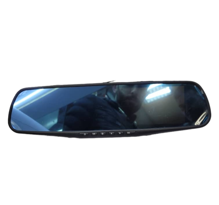 Car mirror with 2 cameras, parking capability and event recording