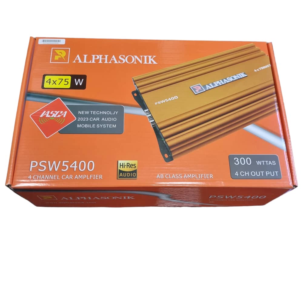 Car amplifier 4×75 Alphasonik brand, model PSW-5400